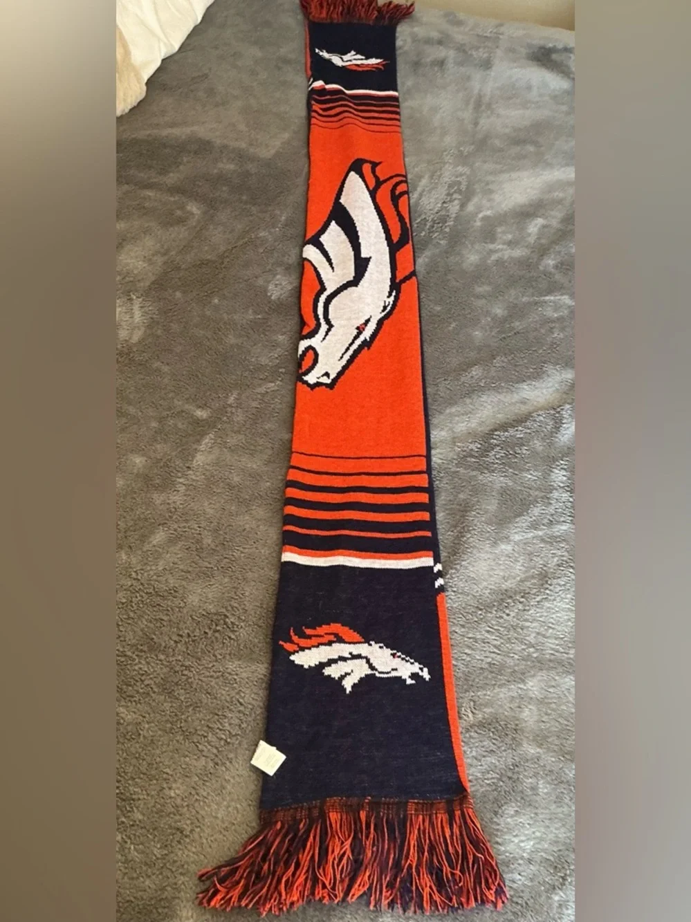 Denver Broncos Scarf Forever Brand NFL Football Orange Blue Unisex Adult